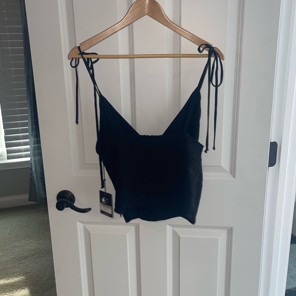 NEW Reformation Delilah Tie-Shoulder Top Rayon Viscose Linen Feel Strappy Sz 12 - Picture 8 of 10